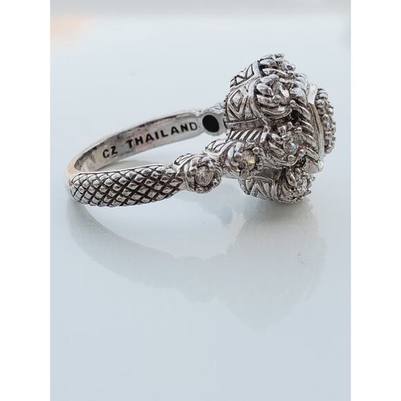 Judith Ripka Diamonique Sterling Silver Heirloom Statement Ring Size 8 - Picture 5 of 8